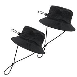 Fashion Bucket Hat Packbar Fischer Hut - Adjustable Sommer Bucket Hats with Schnur für Damen Herren UV-Schutz von YAMEIZE