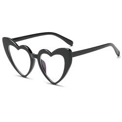 YAMEIZE 70er Jahre Vintage Liebe Herz Sonnenbrille – für Damen Herren Kinder Herzförmige Fancy Bunte UV400 Schutz Brillen Party Outdoor, farblos von YAMEIZE