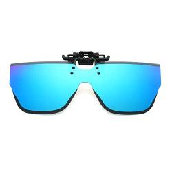 YAMEIZE Clip on -Sonnenbrille mit Iirregular Polarisierung – Mode für Damen und Herren Flip up Brille UV-400-Schutz Rahmenlose Brille zum Autofahren von YAMEIZE