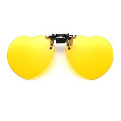 YAMEIZE Funky Herz Polarisiert Clip-on Love - Heart Sonnenbrille für Damen Herren Anti-Glare Lustige Herz förmige Brille Flip-Up UV 400 Schutzbrille Party Fahren von YAMEIZE