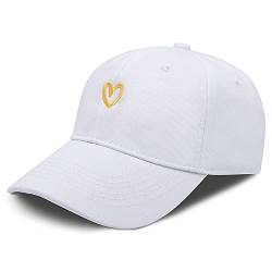 YAMEIZE Herz Rainbow Adjustable Baseball Cap - für Männer Frauen Trendy Baumwolle Sport Golf Hut Sun Hat mit Loch with Ponytail Hole von YAMEIZE