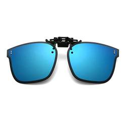 YAMEIZE Mode Polarisierte Rechteckige Clip-On-Sonnenbrille für Damen und Herren Flip up UV-400-Schutz Anti-Glare Brille dieFreien fährt von YAMEIZE