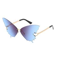YAMEIZE Mode Schmetterling Randlose Sonnenbrille für Frauen Vintage Metallrahmen Brillen UV-Schutz von YAMEIZE