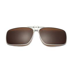 YAMEIZE Modische Clip-On-Sonnenbrille für Damen Herren UV400-Schutz Flip-Up-Brille im Freien (Braun) von YAMEIZE