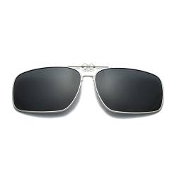 YAMEIZE Modische Clip-On-Sonnenbrille für Damen Herren UV400-Schutz Flip-Up-Brille im Freien (Schwarz) von YAMEIZE