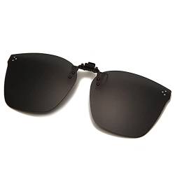 YAMEIZE Polarisierte Clip-on-Sonnenbrille Blendschutz UV400 Schutz Flip Up für Männer Frauen Fahren Sport (Grauer Film) von YAMEIZE