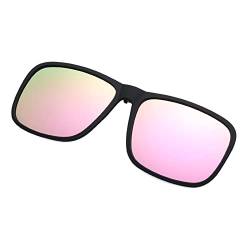 YAMEIZE Polarisierte Rechteckige Clip-On Sonnenbrille für - Damen Herren Trendy Flip-Up UV 400 Schutz Clip-On Anti-Glare-Brille Angeln Fahren Outdoor von YAMEIZE
