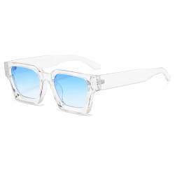 YAMEIZE Rechteckige Vintage Sonnenbrille Damen-Y2k mit UV400 Schutz Trendige Quadratischem Rahmen von YAMEIZE