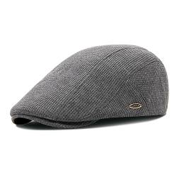 YAMEIZE Retro Flat Cap Cabbie Winter - Lined Einstellbare Newsboy Hut für Damen Herren Ivy Cap Warm Trendy Baumwolle Beret Peaky Flat Cap Schirmmütze Fahren von YAMEIZE