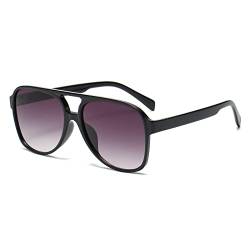 YAMEIZE Retro Nachtsicht Rechteckige Sonnenbrille für Damen Herren Quadratische Doppelsteg UV400 Schutzbrille zum Autofahren (Doppeltes Grau) von YAMEIZE