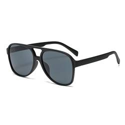 YAMEIZE Retro Nachtsicht Rechteckige Sonnenbrille für Damen Herren Quadratische Doppelsteg UV400 Schutzbrille zum Autofahren (Schwarz Grau) von YAMEIZE