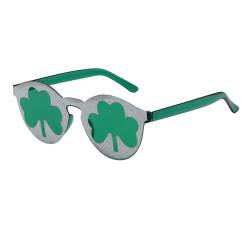 YAMEIZE St. Patrick's Day Grün Four Leaf Irish - Sonnenbrille für Damen Herren 4 Pack Leprechaun Kostüm Grün 4 Paar Brillen Party von YAMEIZE