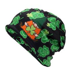 YAMEIZE St. Patrick's Day Grünes Blatt Beanie - Mützen für Damen Herren Hut Slouchy Beanie Mütze Skull Cap Outdoor von YAMEIZE