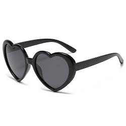 YAMEIZE Trendy 90s Polarisiert Love Herz - Sonnenbrille für Damen Herren Heart Retro Herz Form Brille Vintage Coloful Funny Party im Freien von YAMEIZE