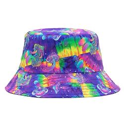 YAMEIZE Trendy Bucket Hat Sommer für Damen Herren Teens Double-Side Fischerhüte Stylish Reversible Eimer Hut Pilz Hut Sonne Wandern Strand Outdoor von YAMEIZE