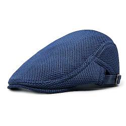 YAMEIZE Trendy Mesh Flat Cap Cabbie - Barett Newsboy Hut für Damen Herren Einstellbar Ivy Cap Vintage Schirmmütze Breathable Flat Cap Driving von YAMEIZE