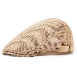 YAMEIZE Trendy Mesh Flat Cap Cabbie - Barett Newsboy Hut für Damen Herren Einstellbar Ivy Cap Vintage Schirmmütze Breathable Flat Cap Driving von YAMEIZE