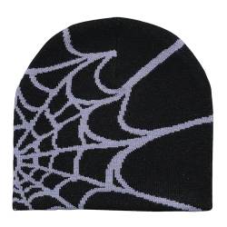 YAMEIZE Trendy Y2K Web Strickmützen für Damen Herren Beanie Mütze Web Soft Slouchy Knitted Hut Winter Skull Cap Outdoor von YAMEIZE