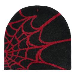 YAMEIZE Trendy Y2K Web Strickmützen für Damen Herren Beanie Mütze Web Soft Slouchy Knitted Hut Winter Skull Cap Outdoor von YAMEIZE