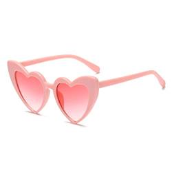 YAMEIZE Vintage Love Heart Sonnenbrille für Damen UV400 Schutzbrille Outdoor (Rosa) von YAMEIZE