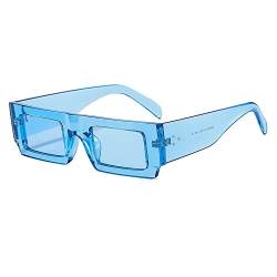 YAMEIZE Vintage Rechteck Transparente Sonnenbrille für - Damen Herren Stilvolle Quadratische Retro Brillen Fahren Einkaufen von YAMEIZE