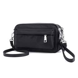 YANAIER Handy Schultertasche Damen Kleine Tasche Umhängetasche Crossbody Handytasche Phone Bag für Frauen Mädchen Schwarz von YANAIER