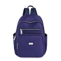 YANAIER Kleine Rucksack Für Damen Mädchen Nylon Wasserdicht Lässiger Tagesrucksack Schultaschen Anti Diebstahl Purplish blue von YANAIER