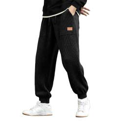 Jogginghose Baggy Herren: Freizeithose Sporthose mit Kordelzug Cord Breite Hosen Herrenhose Loose Atmungsaktive Trekkinghose Trainingshose Stretch Männer Cargopants Sweathose von YANFJHV