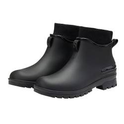 YANFJHV Gummistiefel Herren 44 Wasserdicht - Kurze Stiefel Regenstiefel Outdoor Rutschfest Arbeitsschuhe Gartenschuhe Große Größen Casual Stiefeletten Rain Boots Leicht Schlupfstiefel von YANFJHV