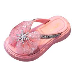 YANFJHV Kinder Sandalen Mädchen 35, Sommersandalen Pantoletten Plateau Hausschuhe Prinzessin Schuhe Slip on Strandschuhe Badelatschen Strass Elegant Freizeitsandalen Sommer Badeschlappen von YANFJHV