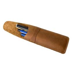 YANGLY Leder-Stifthülle mit Flip-Retro-Stifttasche, kleine Stifttasche, 16 x 6,1 cm, Mini-Stifttasche, Geschenk für Geschäftsfrauen und Männer von YANGLY