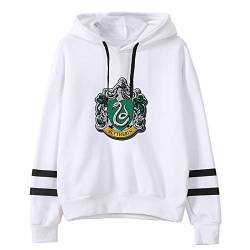 YANNI 3D Prints Slytherin Pullover Hoody,Unisex Cosplay Hoodie Sweatshirt,Jumper Für Frühling Und Herbst-Weiß 3XL von YANNI