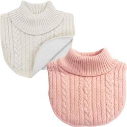 YANQINQIN 2PCS Winter Kinder Neck Gaiter Schal Kragen Baby'sRollkragen Warmer,kid's Neck Cover Warmer, Rosa/Weiß, Einheitsgröße von YANQINQIN