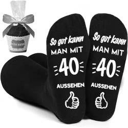 Geschenke für Männer Geburtstag Socken Geschenk für Papa Opa Socken mit Spruch SO GUT KANN MAN MIT 40 AUSSEHEN Geburtstagsgeschenk für Männer Lustige Socken Geschenke zum 40 Geburtstag Mann (40 B) von YANSYUN