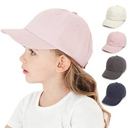 Baby Kinder Solide Farbe Baseballkappen Einstellbare Baumwolle Sonnenhut für Kleinkind Jungen Mädchen（Light pink，1-3Year） von YANWANG