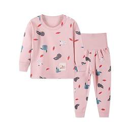 YANWANG 100% Baumwolle Baby Kinder Schlafanzüge Jungen Mädchen Pyjamas Set Langarm Nachtwäsche（Rosa-Kaninchen，4-5 Jahre） von YANWANG