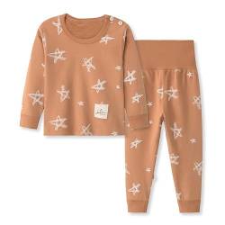 YANWANG 100% Baumwolle Baby Kinder Schlafanzüge Jungen Mädchen Pyjamas Set Langarm Nachtwäsche(Tag50/6-12 Monate,Muster 6) von YANWANG