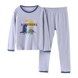 YANWANG Jungen Schlafanzug Set 100% Baumwolle Langarm Dinosaurier Nachtwäsche Kleinkind Jungen Nachtwäsche Outfits（3-Three Dinosaur，6 T/ 120cm von YANWANG