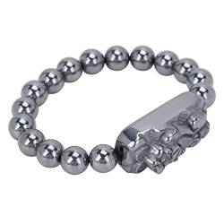YANYUESHOP Armband Terahertz Runde Perlen Armband Natürliches Terahertz Armband Elastische Schnur für Herren Handgelenk Zinnober von YANYUESHOP