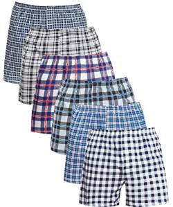 YANZHAO Boxershorts Herren 6er Pack Unterwäsche Unterhosen Männer Men Gewebte Boxershorts(6 Pack-2/L) von YANZHAO