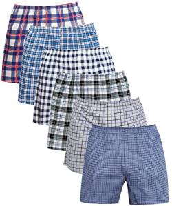 YANZHAO Boxershorts Herren 6er Pack Unterwäsche Unterhosen Männer Men Gewebte Boxershorts(6 Pack-3/L) von YANZHAO