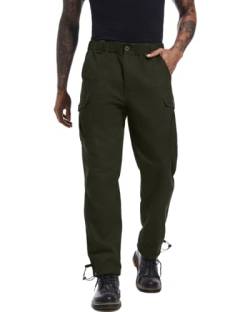 YAOBAOLE Cargo Herren Hose Comfort Fit Cargo Hose Männer Slim Fit Freizeithose Herren Outdoor Hose Herren Armeegrün XL von YAOBAOLE