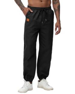 YAOBAOLE Chino Hose Herren Cargo Hose Männer Jogginghose Herren Baumwolle Cargohose Herren Schwarz XL von YAOBAOLE