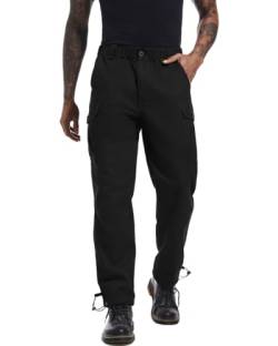 YAOBAOLE Freizeithose Herren Cargohose Herren Hose Baumwolle Chino Hose Herren Jogginghose mit Kordelzug Casual Hose mit Taschen Schwarz M von YAOBAOLE