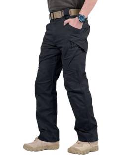 YAOBAOLE Outdoor Hose Herren Cargohose Männer Kampfhose Herren mit Taschen Cargo Hose Herren Dunkelblau S von YAOBAOLE