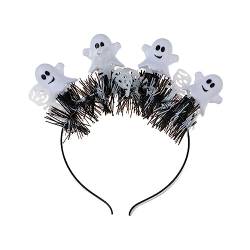 Ghostly & Lametta, dünnes Seiten-Stirnband, LED-beleuchteter Haarreif, modisch, für Halloween, Party, Frisur, Kopfbedeckung, leicht, Halloween-Stirnbänder für Damen, Halloween-Stirnbänder für von YAOGUI