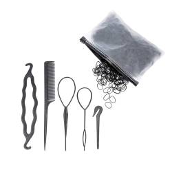 Haarstyling-Werkzeug-Set mit Schwanzkämmen, Pferdeschwanz, Haar-Werkzeug, Harirdressing Werkzeug, Bulk Flechten Haar von YAOGUI
