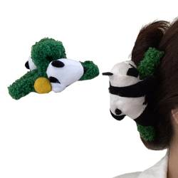 Panda-Stirnbänder, pelzig, Plüsch, Cartoon-Haar-Accessoires für Mädchen und Damen, Urlaub, Party, Kopfbedeckung, Stirnband zum Waschen des Gesichts für Frauen von YAOGUI