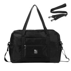 YAOGUI Reisetasche, Kabinentasche, Gepäcktasche, wasserdichte Reisetasche, Wochenendtasche, Übernachtungstasche, leichte Aufbewahrung, Gepäck, Duffle-Tasche für Damen und Herren, Bk#, L# von YAOGUI