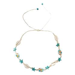 YAOGUI Schmuck-Set, Ozean-inspirierte Halskette, Muscheln und Seestern, Armreif/Halsband, Kette, Sommer, Strand, Outfits, Schmuck für Frauen und Mädchen, Valentinstag, Geburtstag, 1#, Muschel von YAOGUI